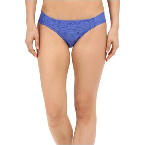 Roxy Paradise Base Girl Bikini Bottom Women’s Large Majorella Blue Crochet - Picture 2 of 7